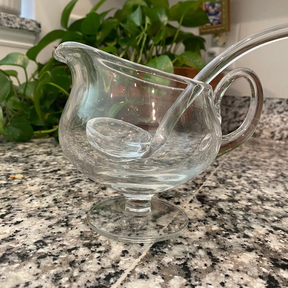 Glass Gravy Boat With Ladle